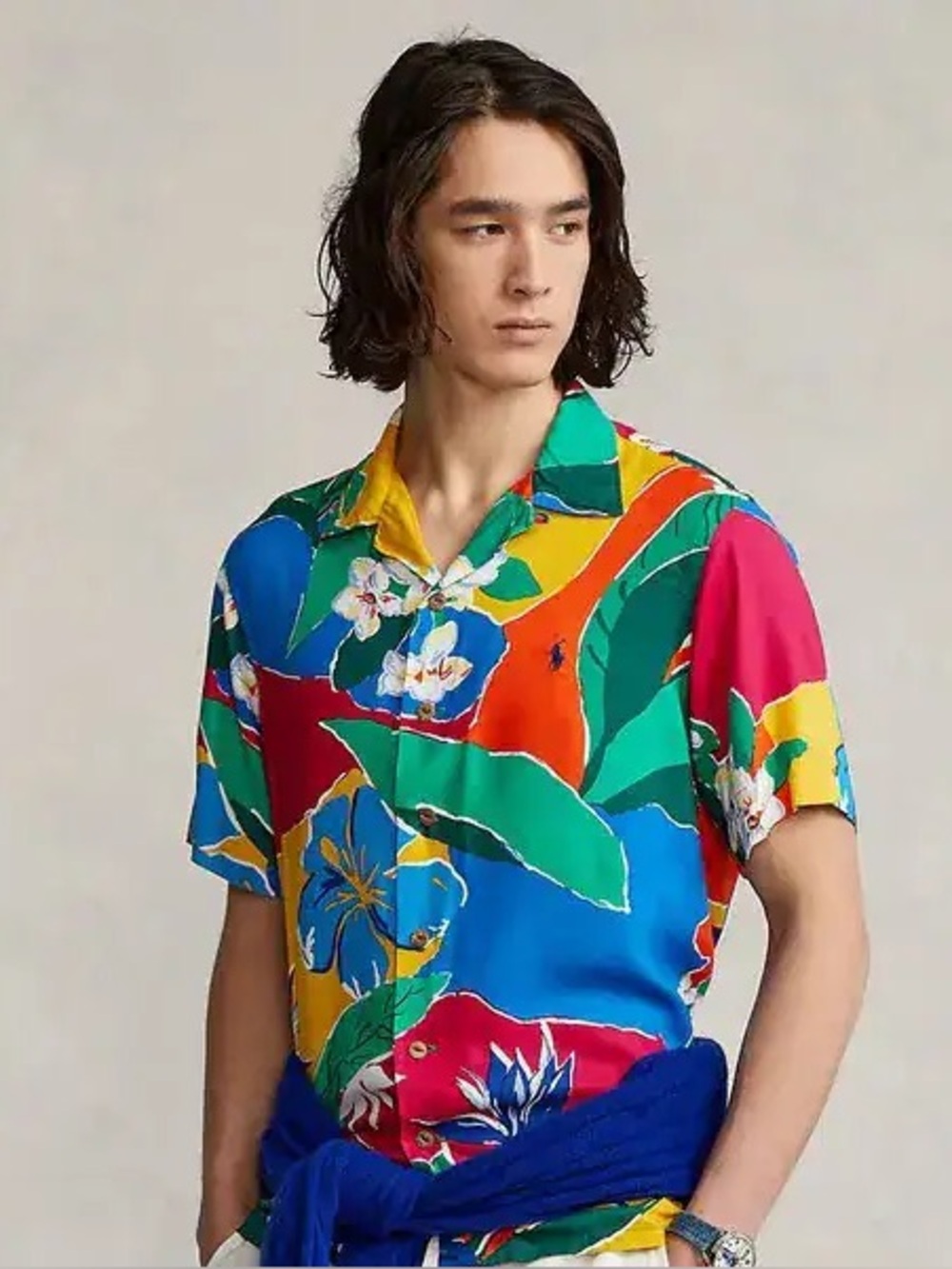 Like New Polo Ralph Lauren Floral Camp Short-Sleeve Hawaiian Shirt size M